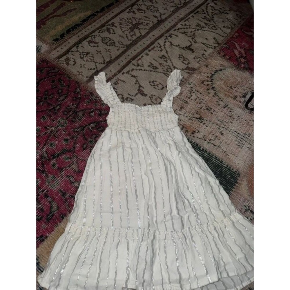 Gap Kids size 4-5 dress white shiny smocked midi dress
